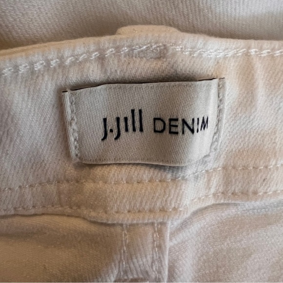 J. Jill Denim High-Rise Straight-Leg Cropped White Jeans Fringed Hem Size 14 EUC - Picture 5 of 9